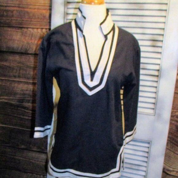 Sherry Taylor Sm Nautical Linen Blend Blouse - Picture 5 of 12